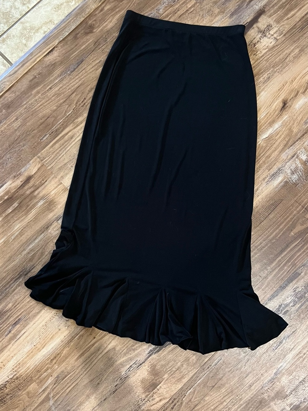 Cato Black Maxi Skirt with Ruffled Hem